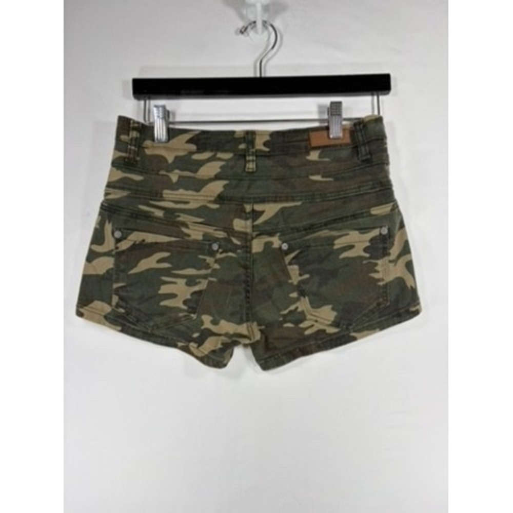 Harmony + Havoc Camo Shorts Women 7 Green Good High Waist 3-Button Fly - Picture 6 of 6